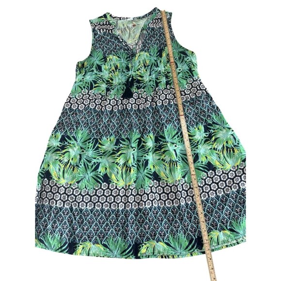 Old Navy Womens Tropical Sleeveless Keyhole Dress M Rayon - Picture 4 of 7